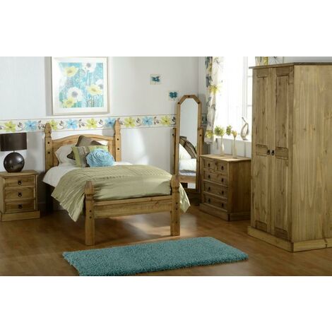 Corona 3ft Single Bed Low Foot End in Distressed Waxed Pine
