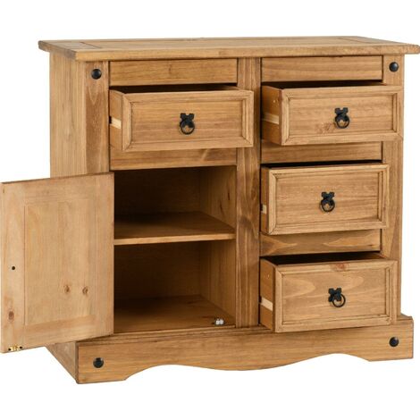 Seconique Corona Mexican Pine 1 Door 4 Drawer Sideboard (1/5)