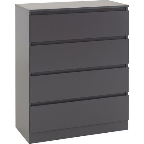 Malvern 4 Drawer Chest - L40 x W80 x H100 cm - Grey (1/5)