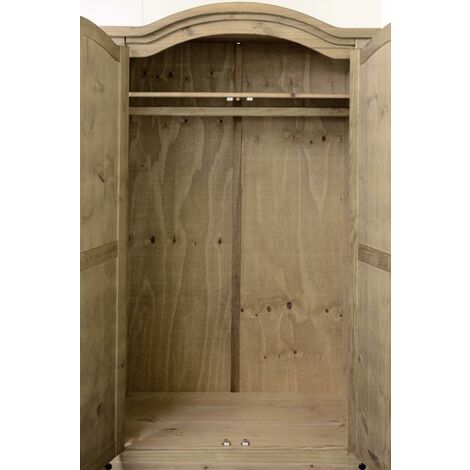 Corona 2 Door Wardrobe in Distressed Waxed Pine