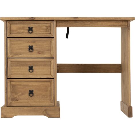 Corona 4 Drawer Dressing Table in Distressed Waxed Pine