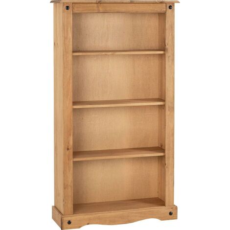 Corona Medium Bookcase - L29 x W83.5 x H150 cm - Distressed Waxed Pine (1/5)