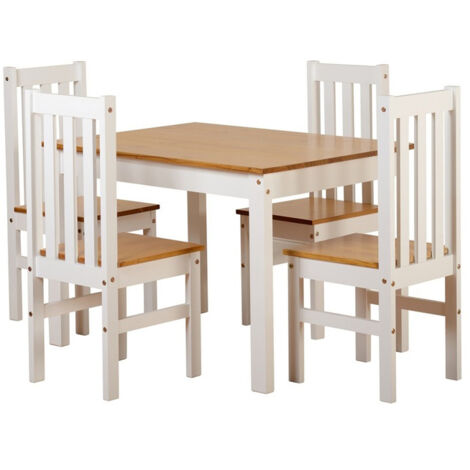 Ludlow 1+4 Dining Set - White/Oak Lacquer (1/5)