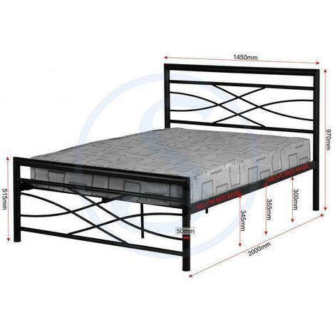 Kelly 4'6 Double Black Metal Bed Frame