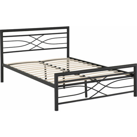 Kelly 4'6 Double Black Metal Bed Frame