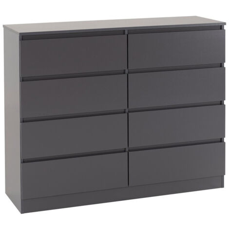 Malvern 8 Drawer Chest - L40 x W121.5 x H100 cm - Grey (1/6)