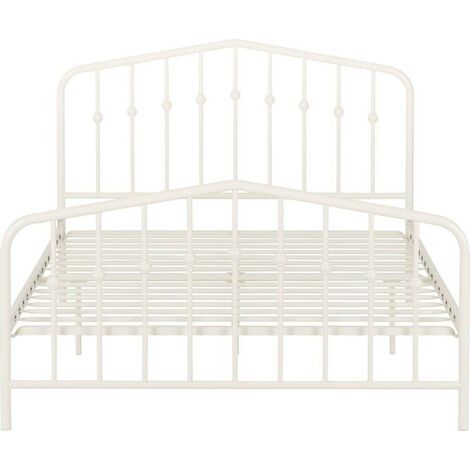 York 5ft Kingsize Metal Bed Frame in White Painted Finish