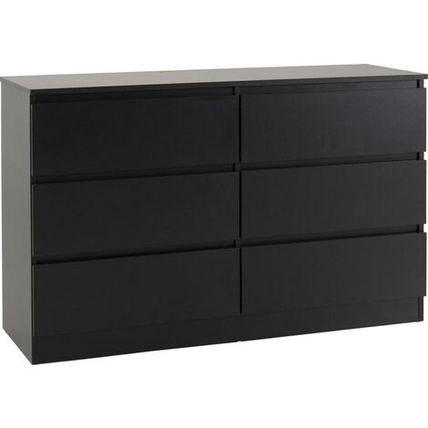 Malvern 6 Drawer Chest Black Recessed Handles (1/5)