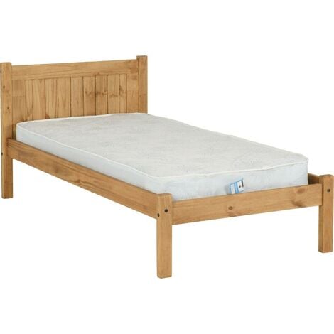 Maya Single 3ft Solid Distressed Wax Pine Wood Bed Frame