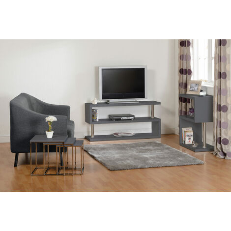 Charisma Nest of 3 Tables in Grey Gloss Finish