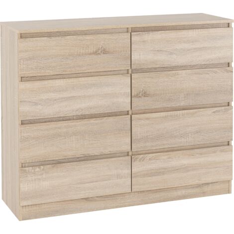 Malvern 8 Drawer Chest Sonoma Oak Effect Metal Runners