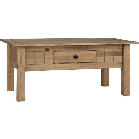Panama 1 Drawer Coffee Table - L60 x W100 x H44 cm - Natural Wax (1/5)