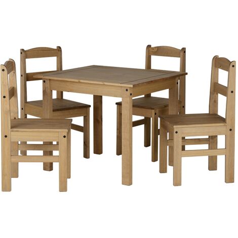 Panama 4 Seat Dining Set in Waxed Pine (1/5)