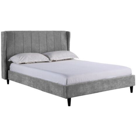 Amelia 5 Feet Bed Frame - L211 x W176 x H115 cm - Dark Grey Fabric (1/5)
