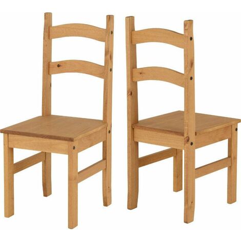 Seconique Waxed Pine Mexican Dining Chairs, Set of 2 (1/5)