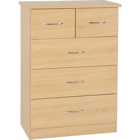 Nevada 3+2 Drawer Chest - L46 x W81 x H115.5 cm - Sonoma Oak Effect (1/5)