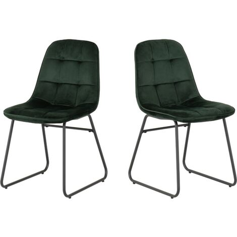 Lukas Dining Chair (Pack of 2) - L54 x W43 x H81 cm - Emerald Green Velvet (1/5)