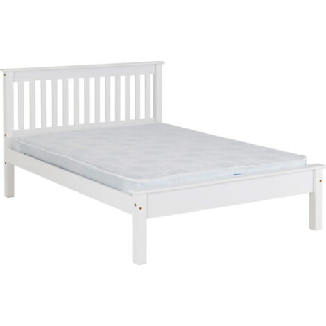 Monaco 5 Feet Bed Low Foot End - L213 x W163 x H102.5 cm - White (1/5)