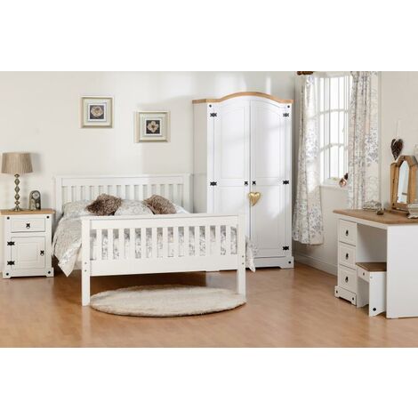 Monaco 4ft Bed High Foot End in White