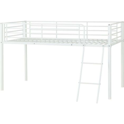 Kora Mid Sleeper Metal Bed Frame in White Finish fits 3ft Single Mattress
