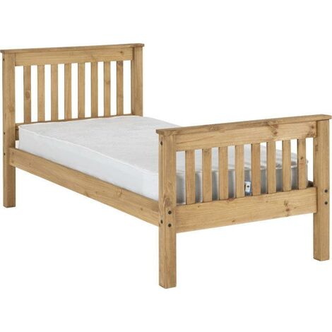 Monaco 3 Feet Bed High Foot End - L204 x W101.5 x H102.5 cm - Distressed Waxed Pine (1/4)