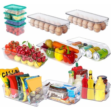 BoîTes de Rangement en Plastique Empilables et Stockage des Aliments BoîTes  de Rangement pour RéFrigéRateur BoîTes