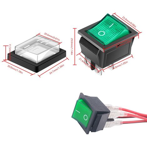 Interrupteur à bascule DPST 110V 20A avec lumière rouge - Électronique