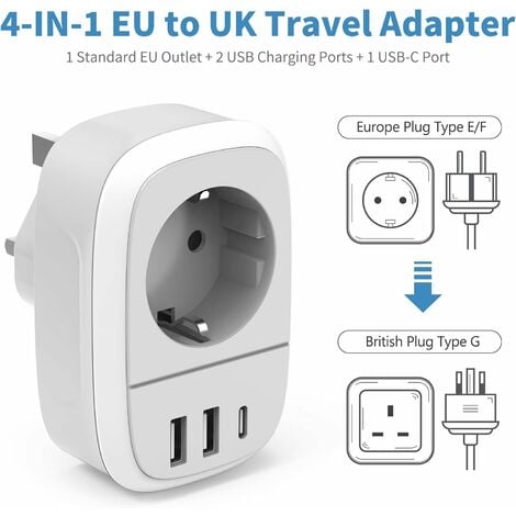 Adaptateur Prise Anglaise, Prise Anglaise UK Angleterre Française