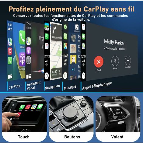 ADAPTATEUR CARPLAY SANS Fil pour CarPlay Filaire D'Usine Plug et