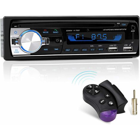Autoradio Bluetooth,1 DIN Radio Voiture Récepteur avec Lecteur MP3