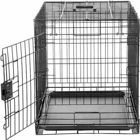 Cage pour chien, EGETOTA Cage pour Chien Pliable avec 2 Portes