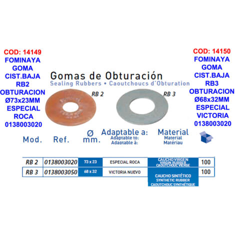 FOMINAYA GOMA CIST BAJA RB3 OBTURACION 68x32MM VICTO0138003050