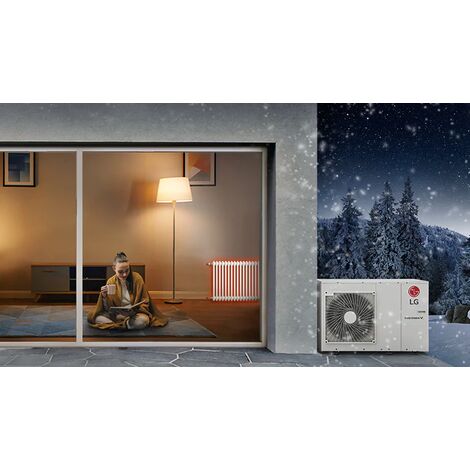 LG Wärmepumpe Monoblock Therma V LG Mini Chiller 12 kW Dreiphasig für Warmwasser und Heizung HM123MR.U34