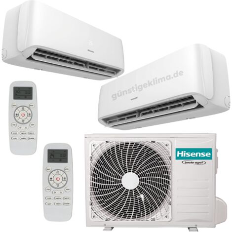 Klimaanlage Dual Split Hisense Hi-Comfort 12000-12000 BTU R32 Inverter Wi-Fi A++ Wärmepumpe (2AMW52U4RXC + CF35YR04 + CF35YR04)