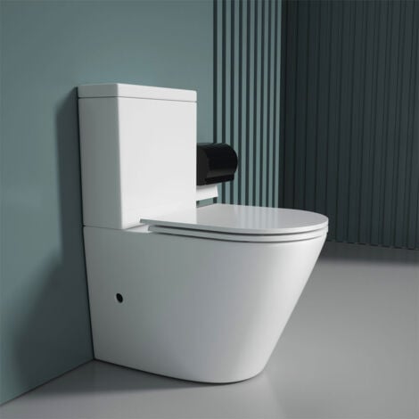 Durovin Bathrooms Close Coupled  Toilet With  Soft Close Seat And Cistern - Rimless Technology