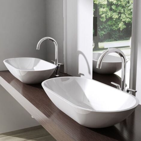 Durovin Bathrooms Stone Resin Bathroom Basin - Thin Rim No Tap Hole ...