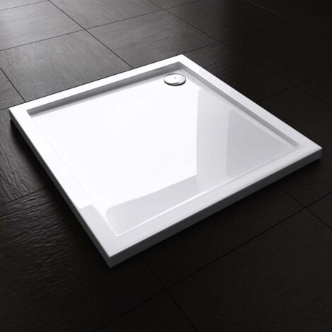 Durovin Bathrooms Shower Tray - Light Sturdy Acrylic - Glossy White Finish - Square - 900 x 900mm