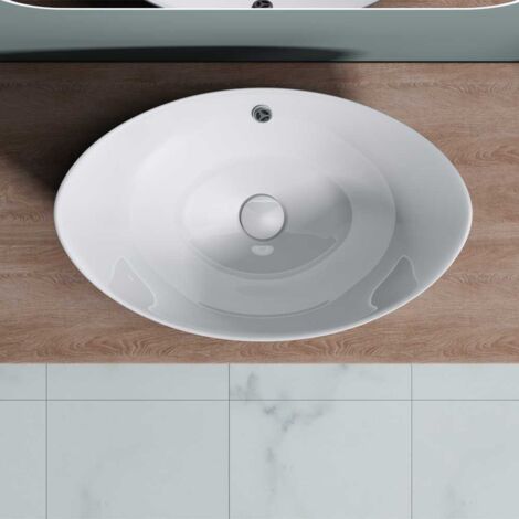 Durovin Bathrooms Oval  Countertop Basin   With Overflow Slot 590 x 380 x 190mm