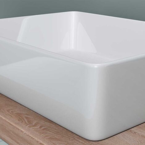 Durovin Bathrooms Countertop Sink Vessel - Rectangular Thin Rim 485 x 375 x 135mm