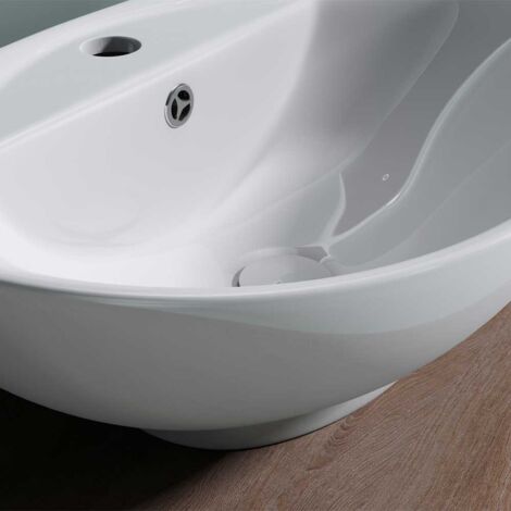 Durovin Bathrooms  Countertop Sink Vessel - Single Tap Hole With Overflow - Oval Sink Deep Fill 590 x 390 x 210mm