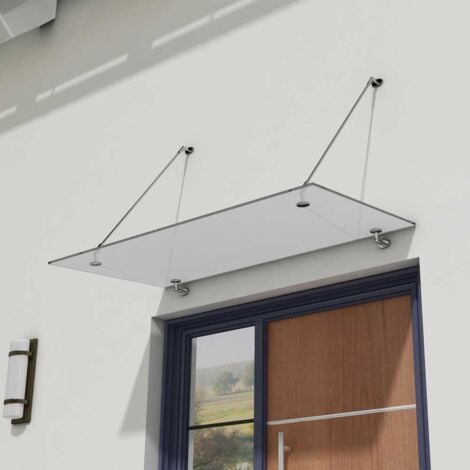 Durovin Bathrooms Front Door Glass Canopy Over Door Shelter - 13mm Safety Glass - Frosted -  1800 x 900mm