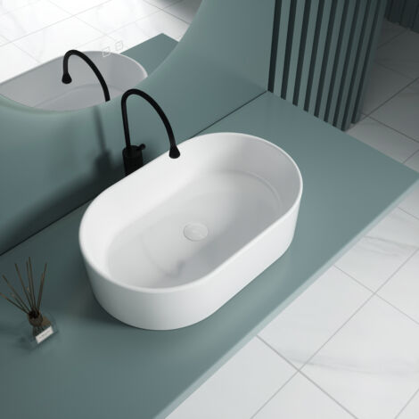 Durovin Bathrooms Ceramic Bathroom Basin - Countertop Sink Vessel - (560 x 350 x 145mm) (1/5)