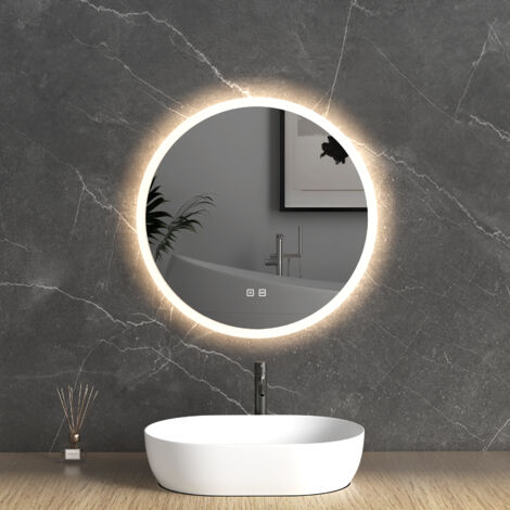 Durovin Bathrooms Wall Mounted Illuminated LED Bathroom Mirror Touch Sensitive Switch And Anti Fog 550 x 550mm (1/5)