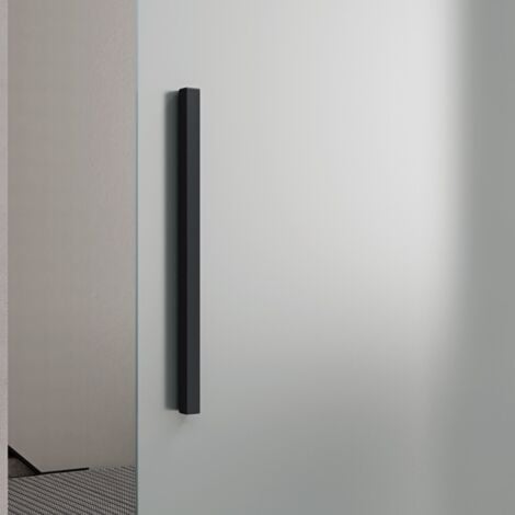 Durovin 775  2050mm internal Sliding Glass Door - Fully Frosted - Black Bar Handle & Rail - With Track 5ft for Bathrooms Kitchens Living Room Bedroom