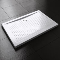 Durovin Bathrooms Acrylic Shower Tray Anti Slip Surface - Rectangular - 900 x 800mm