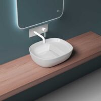 Durovin Bathrooms Countertop Sink With No Overflow - Shallow Fill No Tap Hole - Round Shape 560 x 380 x 135mm