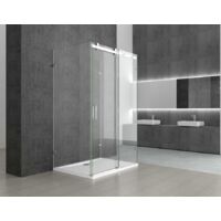 Durovin Bathrooms U Shape Framless Shower Enclosure - Sliding Door & 2x Side Screen - 8mm Safety Clear Glass With Acrylic Shower Tray (1000 x 1000mm)