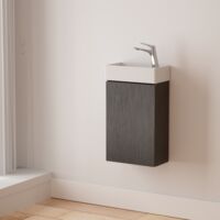 Durovin Bathrooms 400mm Wall Mounted Vanity Unit Include Basin - Soft Close Door - 710mm — 220mm(H—D) - Black