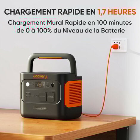 Jackery Explorer Generateur Electrique Portable 1000 Plus, Batterie LiFePO4 1264Wh avec 2x 2000W, Générateur Solaire Station Extensible à 5kWh pour Les Vacances, Camping-car, Urgence