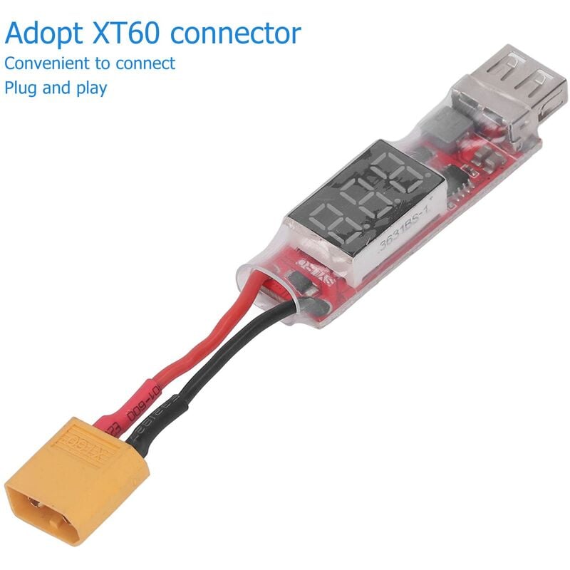 XT60-auf-USB-Ladeadapter, korrektes Display Plug-and-Play 2-6S XT60-auf-USB-Ladekonverter  Shenjingqi